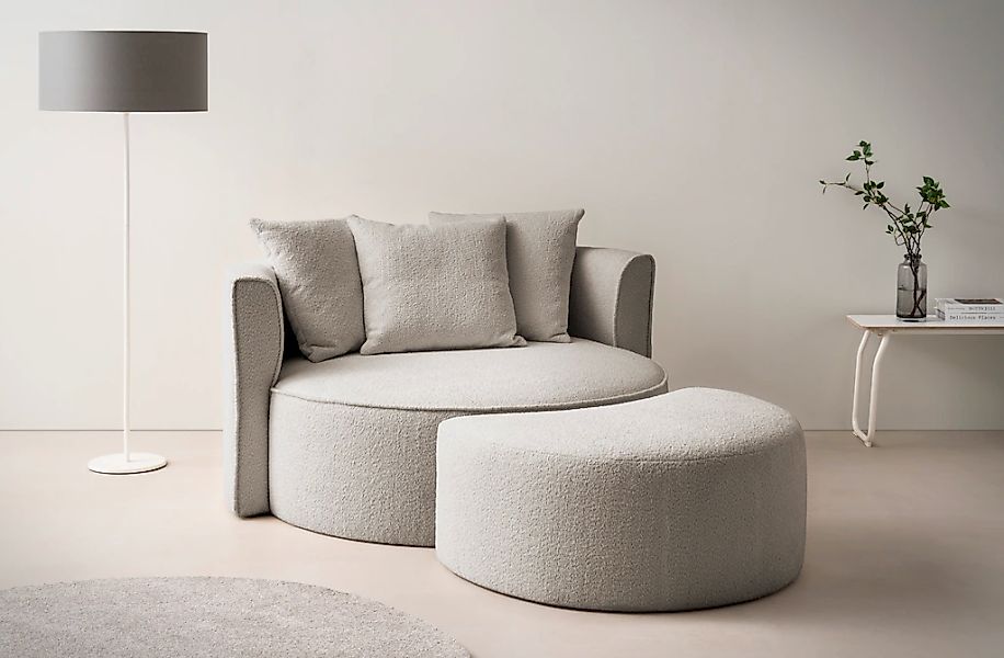 LeGer Home by Lena Gercke XXL-Sessel "ISALIE, Rundsessel mit Hocker, Lesese günstig online kaufen
