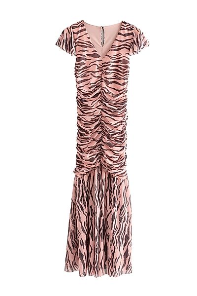 Next Maxikleid Maxikleid mit Mesh, Flatterärmel, günstig online kaufen