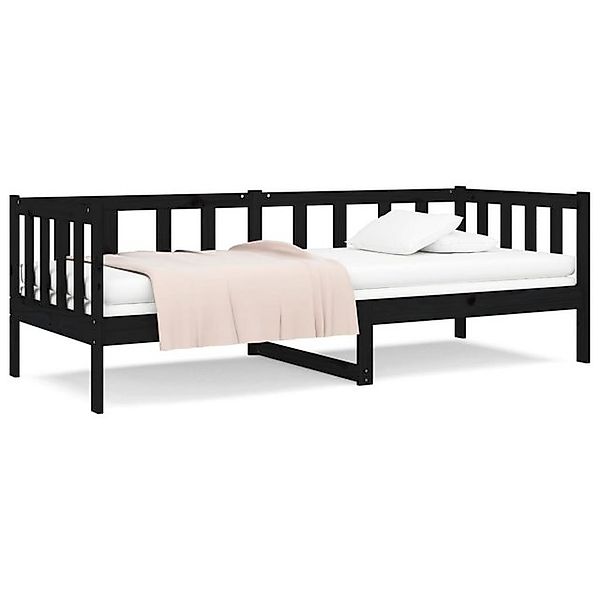 vidaXL Bett, Tagesbett Schwarz 80x200 cm Massivholz Kiefer günstig online kaufen