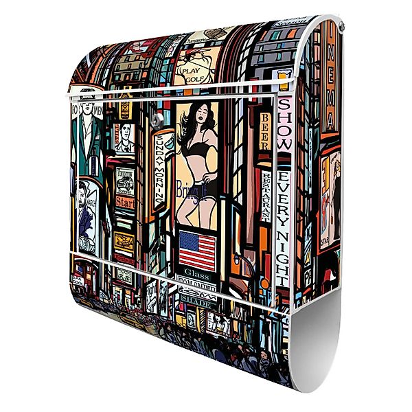 Banjado Design Briefkasten Weiß Pulverbeschichtet 39x47x14cm 2 Schlüssel Mi günstig online kaufen