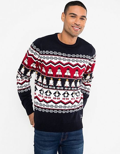 Threadbare Rundhalspullover HO-HO Stripe (1-tlg) mit tollem Weihnachts-Moti günstig online kaufen