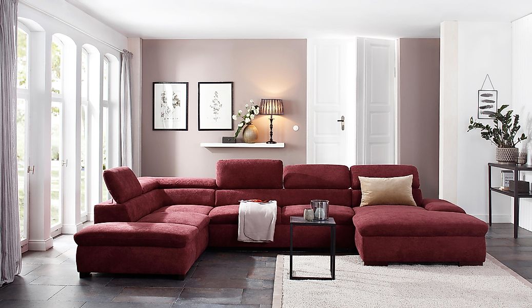 Home affaire Wohnlandschaft Alberto U-Form, mit günstig online kaufen