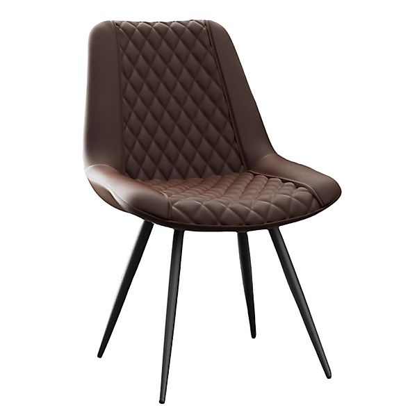 HTI-Living 4-Fußstuhl Stuhl Astrid Kunstleder Braun günstig online kaufen