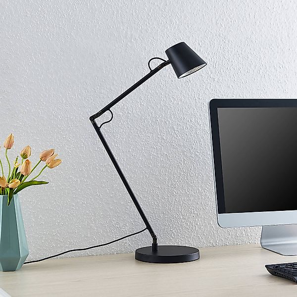 Lucande LED-Schrebtischlampe Tarris, Höhe 46 cm, schwarz günstig online kaufen
