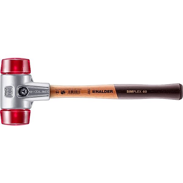 Halder Simplex Schonhammer Ø 60 mm Plastik Rot mit Aluminiumgehäuse günstig online kaufen