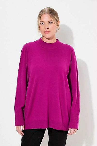 Ulla Popken Strickpullover Pullover Stehkragen Langarm Rippbündchen günstig online kaufen