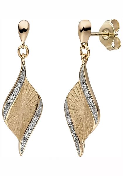 JOBO Paar Ohrhänger, 585 Gold mit 20 Diamanten günstig online kaufen