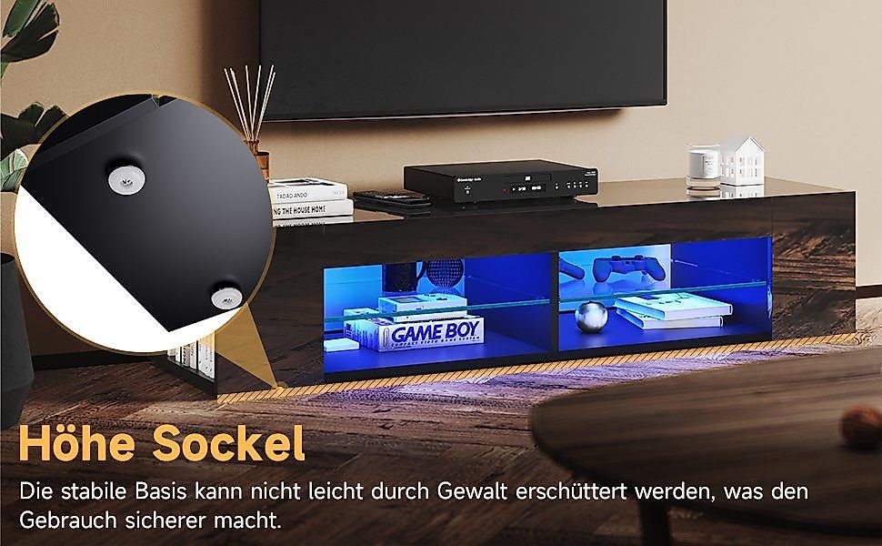 SONNI Lowboard TV Schrank schwarz/weiß, Lange günstig online kaufen
