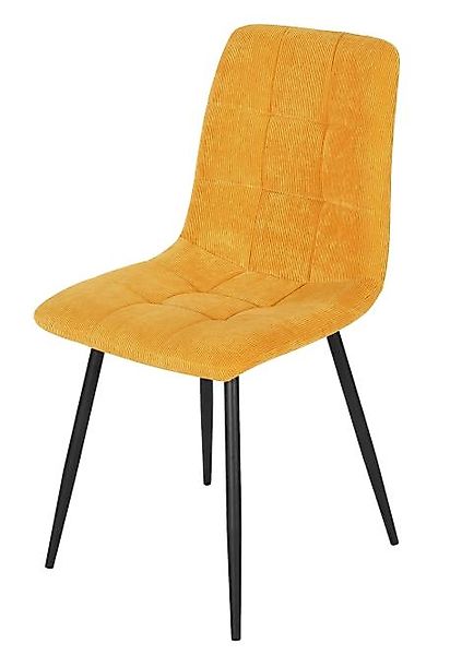 Esszimmerstuhl 4er-Set Gestell Metall schwarz / Fjord 66 curry günstig online kaufen