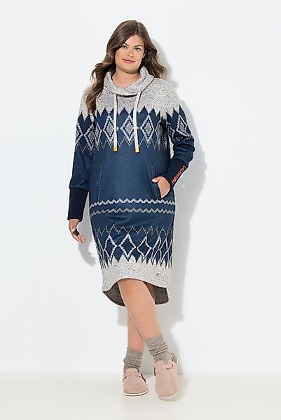 Laurasøn Midikleid Norweger-Strick-Fleece- Kleid Kapuze günstig online kaufen