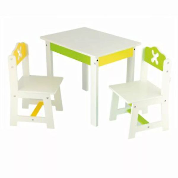 bieco Kindersitzgruppe aus Holz Schönes 3er Set Tisch mit Stühlen Kinder Sp günstig online kaufen