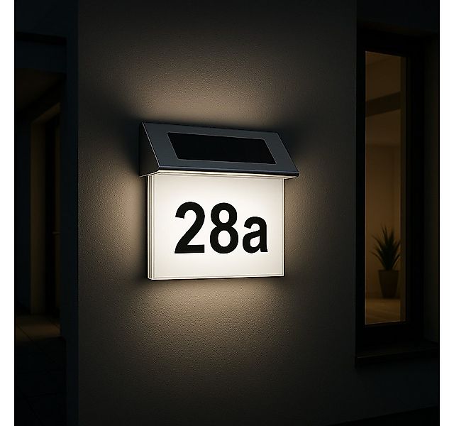 MeLiTec LED Außen-Wandleuchte Solar-Hausnummer mit Nummernset, Solar, LED f günstig online kaufen