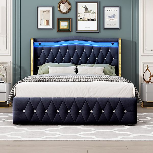 Celya Polsterbett Doppelbett, Mit Hydraulik zur günstig online kaufen