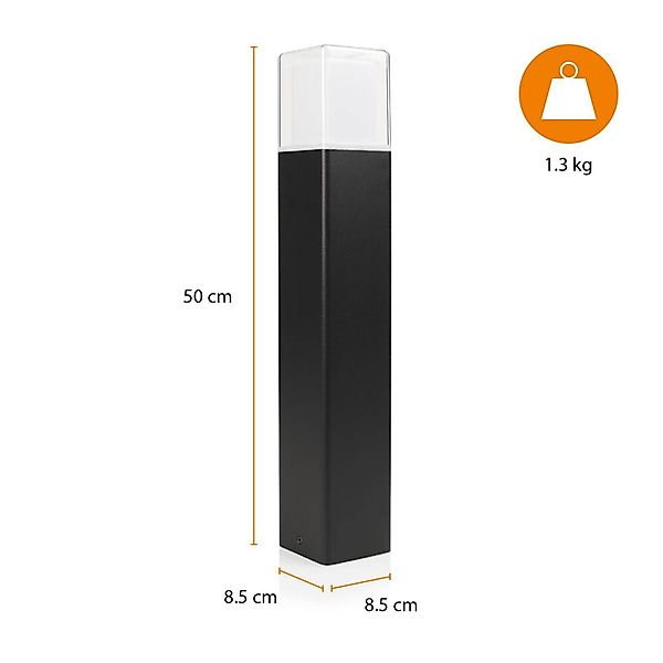 LED-Wegeleuchte OOL-50017, Aluminium, Höhe 50 cm günstig online kaufen
