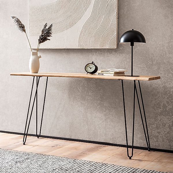FINEBUY Konsolentisch FB105391 Anrichte 150 cm Ablagetisch Massivholz Baumk günstig online kaufen