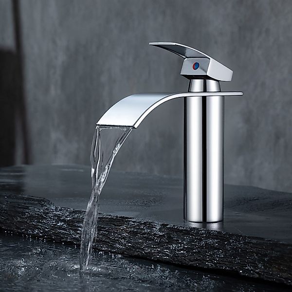 HOMELIVE Waschtischarmatur Wasserfall Wasserhahn Waschbeckenarmatur Einhand günstig online kaufen