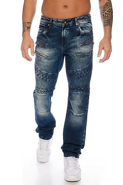 Cipo & Baxx Regular-fit-Jeans Herren Jeans Hose mit extravagantem Nahtdesig günstig online kaufen
