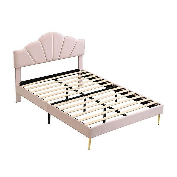Gotagee Polsterbett Doppelbett Flachbett Jugendbett Samt 140x190 cm Muschel günstig online kaufen