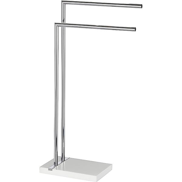 WENKO Handtuchständer "Noble White" aus Edelstahl, 2 Handtuchstangen, schwe günstig online kaufen