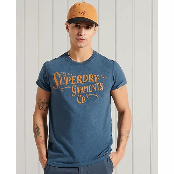 Superdry Workwear Graphic 185 Kurzarm T-shirt M Navy Marl günstig online kaufen