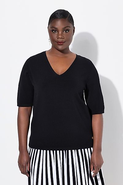 Ulla Popken Strickpullover Pullover elastischer Saum günstig online kaufen