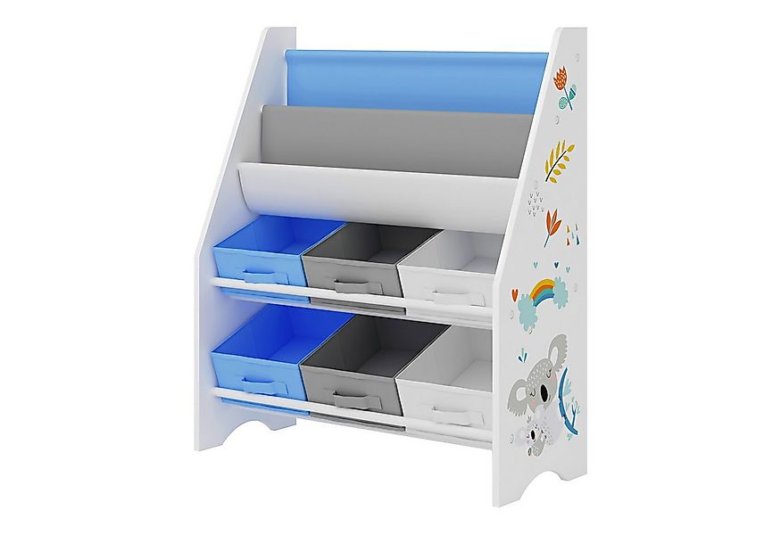 en.casa Kinderregal, »Ponteceso« Koala-Motiv 74 x 62 x 26,5 cm Weiß/Grau/Bl günstig online kaufen