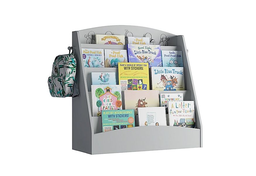 radelldar Bücherregal Kinderregal, mit 5 Ablagen & 2 Haken, Holz, 80x30x75c günstig online kaufen