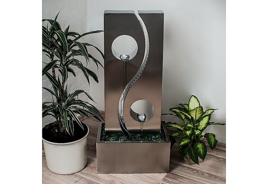 Köhko Zimmerbrunnen "YIN Yang" mit LED Rund ca. Ø 48 CM Springbrunnen mit B günstig online kaufen