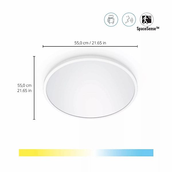 WiZ SuperSlim LED-Deckenleuchte CCT Ø55cm weiß günstig online kaufen