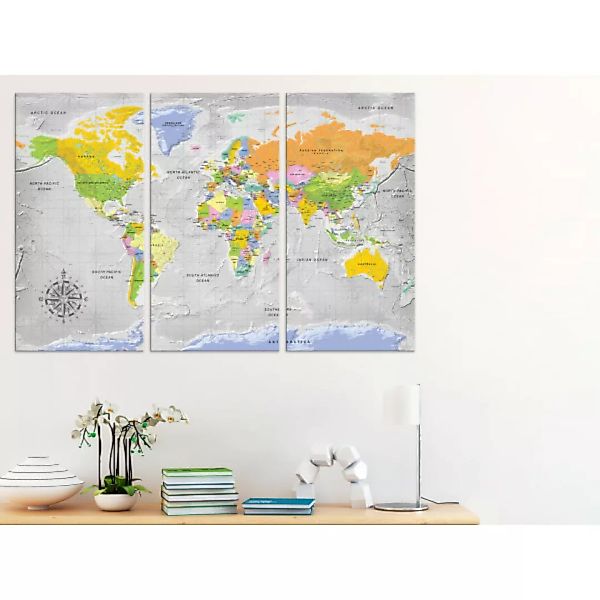 Bild auf Leinwand World Map: Wind Rose II XXL günstig online kaufen