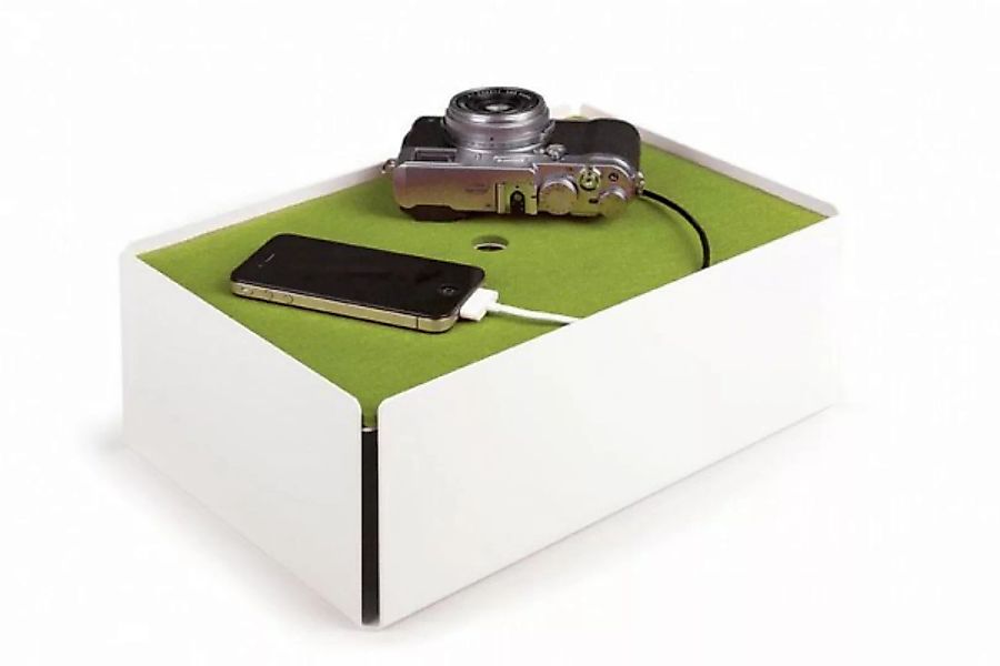 Kabelbox CHARGE-BOX weiß Filz grün günstig online kaufen
