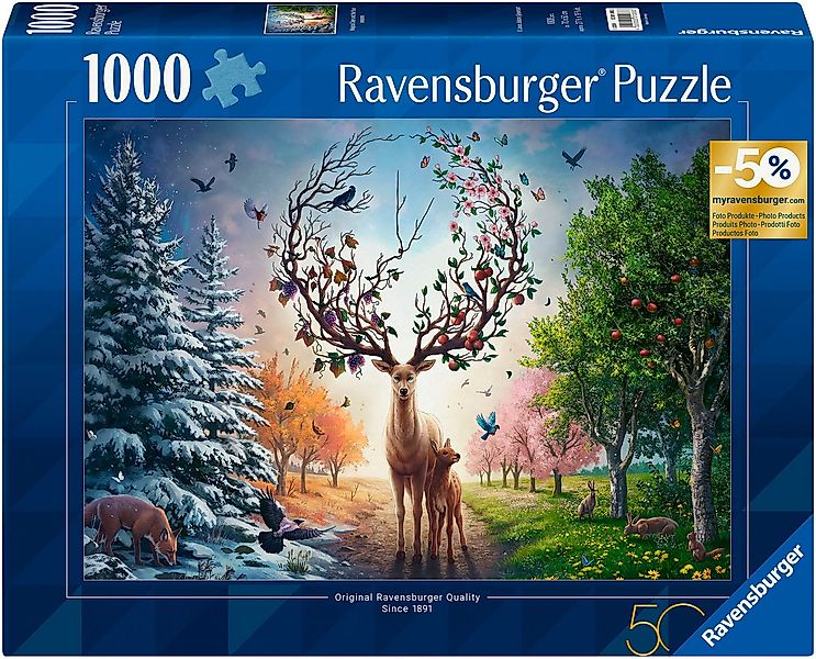 Ravensburger Puzzle Der magische Hirsch und die vier Jahreszeiten, 1000 Puz günstig online kaufen