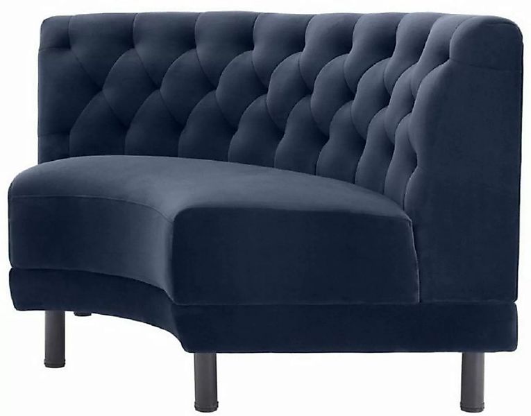Casa Padrino Chesterfield-Sofa Luxus Chesterfield Samt Couch Mitternachtsbl günstig online kaufen