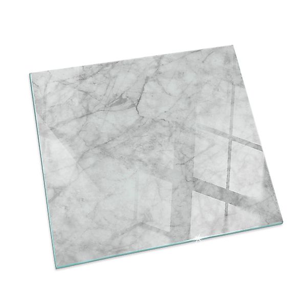 Tulup Glasplatte für Kamin Marmorstrukturmuster Glas unter Kamin Quadrat 50 günstig online kaufen