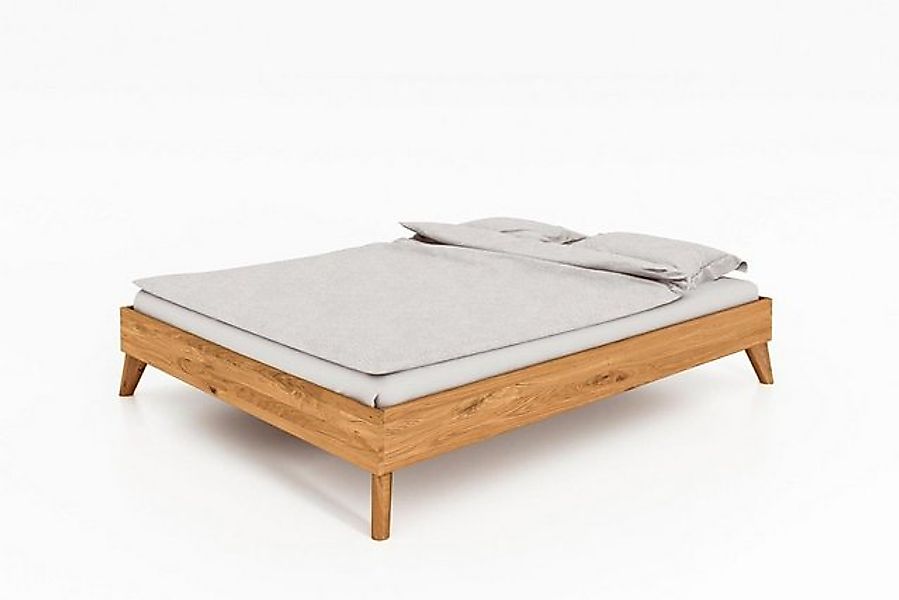 Natur24 Einzelbett Bett Gerg 3 Sonderlänge 100x220 Wildeiche ohne Kopfteil günstig online kaufen