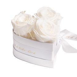 Kunstblume Rosenbox Herz 3 infinity Rosen günstig online kaufen
