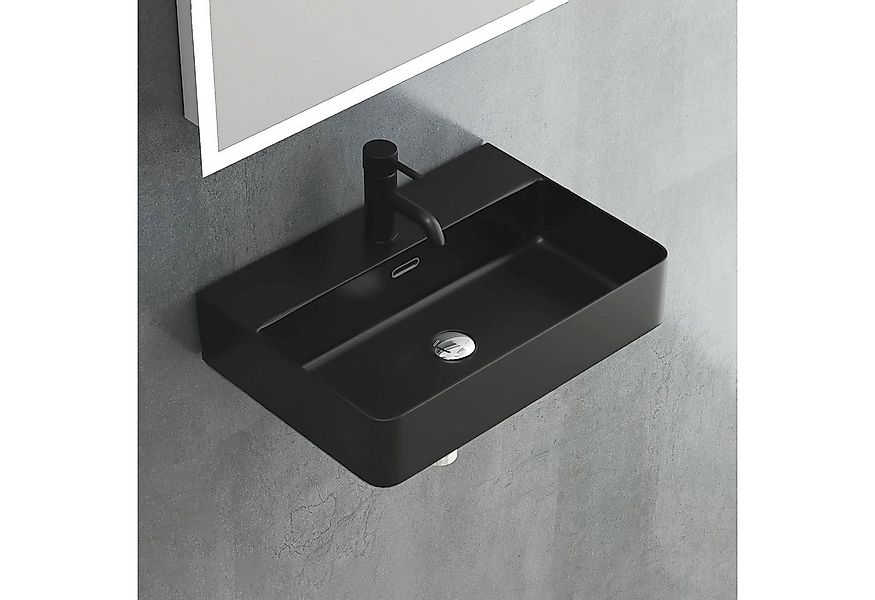 Alpenberger Waschbecken 60 cm Breit - Aufsatzwaschbecken Eckig mit Nano - S günstig online kaufen