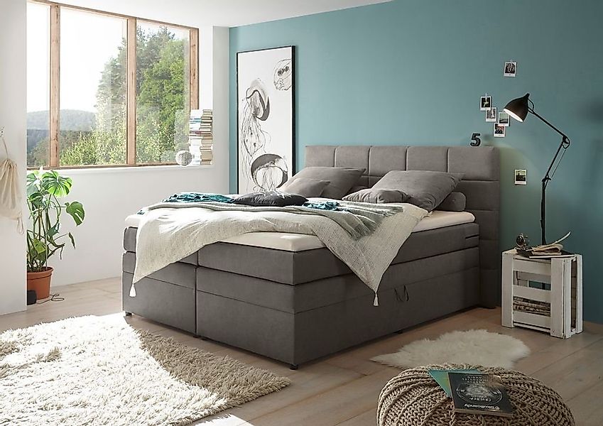 ED EXCITING DESIGN Boxspringliege (180 x 200 cm, Tacoma 1 "Soro" schlamm 18 günstig online kaufen