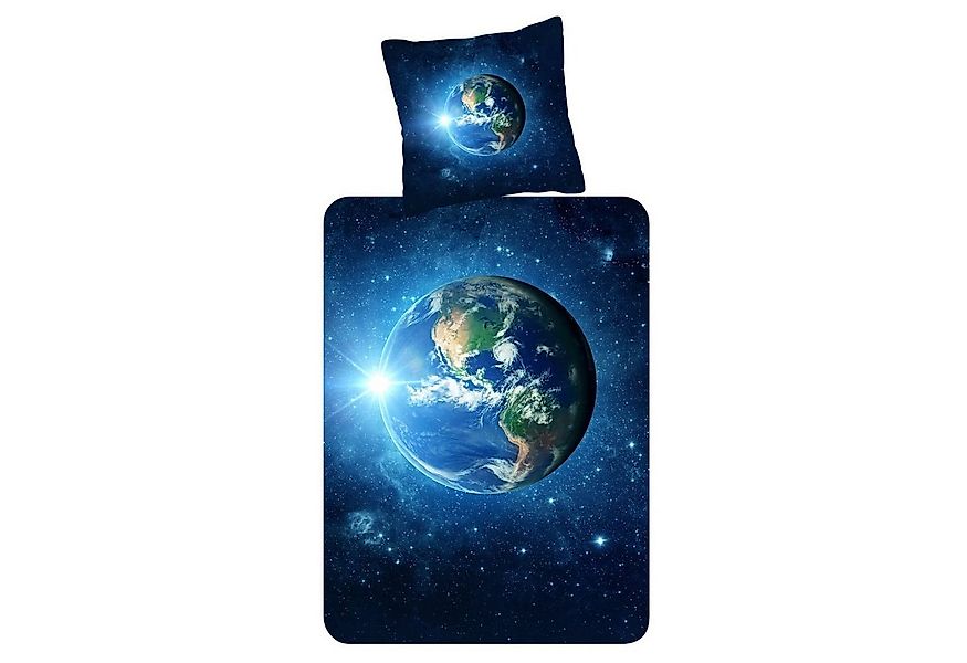 ESPiCO Kinderbettwäsche Earth Blau Trendy Bedding, Renforcé, 2 teilig, Welt günstig online kaufen