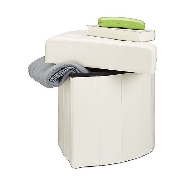 relaxdays Sitzhocker Eckiger Hocker mit Stauraum, günstig online kaufen