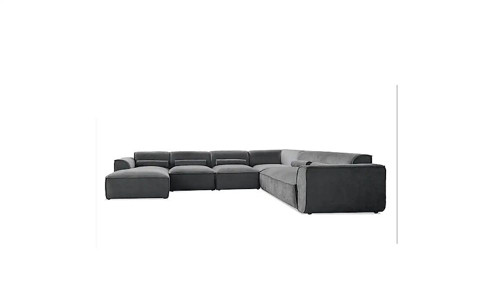 Miuform Wohnlandschaft modular Flex Felix ¦ grau ¦ Maße (cm): B: 337 H: 70 günstig online kaufen