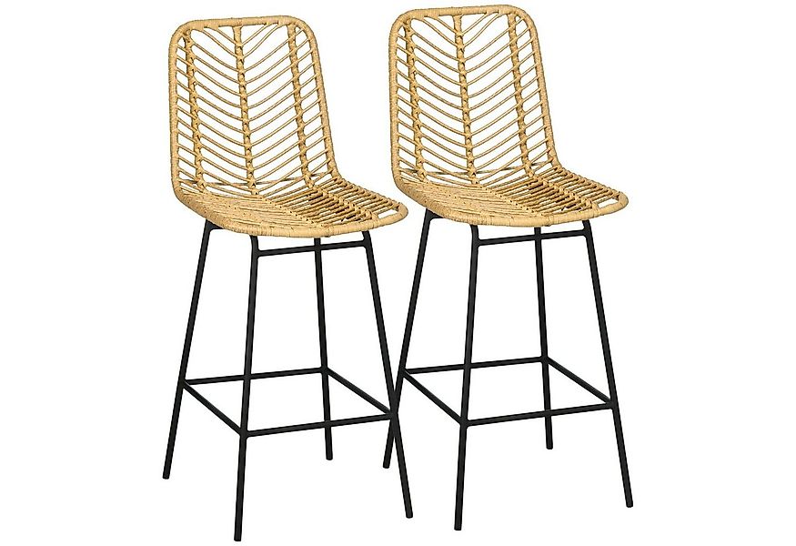 HOMCOM Barhocker Rattan Barhocker Satz (Barhocker, 2 St., Esszimmerstühle), günstig online kaufen