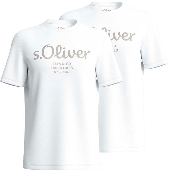 s.Oliver T-Shirt mit Metallic-Logo-Aufdruck im 2er günstig online kaufen