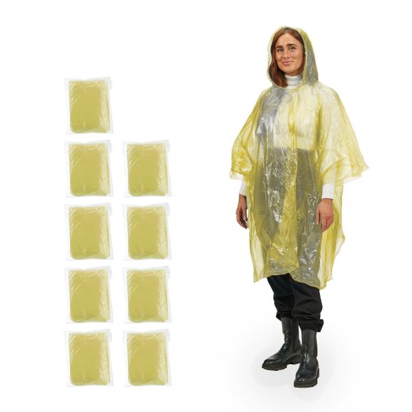 relaxdays Regenponcho Einweg Regenponcho 10er Set günstig online kaufen
