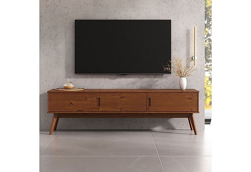IDIMEX Lowboard TIVOLI, TV Lowboard aus Massivholz mit 3 Türen Kastanie far günstig online kaufen