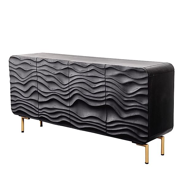 riess-ambiente Sideboard WAVE 160cm schwarz / günstig online kaufen