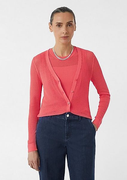 Comma Strickjacke Feinstrick-Cardigan im Slim Fit mit V-Ausschnitt günstig online kaufen