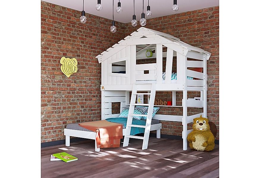 bibex Hochbett ALPIN CHALET Hochbett, Kinderbett, Etagenbett - Creme-Beige günstig online kaufen