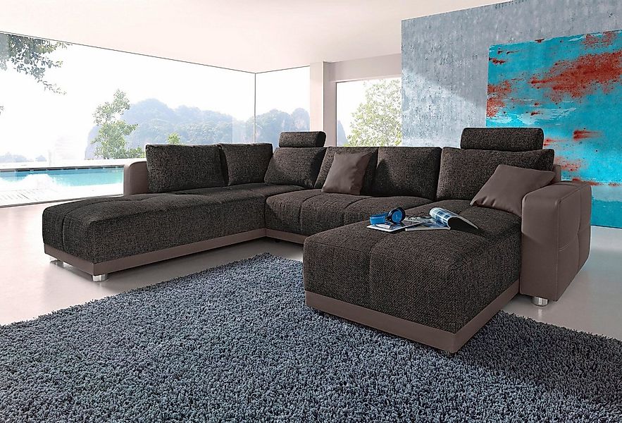 Jockenhöfer Gruppe Wohnlandschaft "Orlando U-Form, B: 337 cm" mit Bettfunkt günstig online kaufen