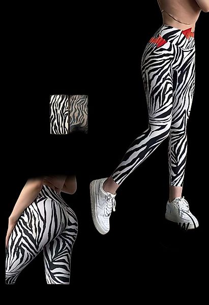 Sonderpostendiscount Leggings Damenlegging in Zebra Muster Weiss oder Braun günstig online kaufen